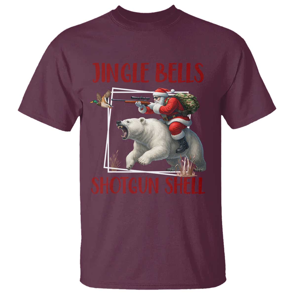 Funny Christmas Hunting T Shirt Jingle Bells Shotgun Shells - Wonder Print Shop