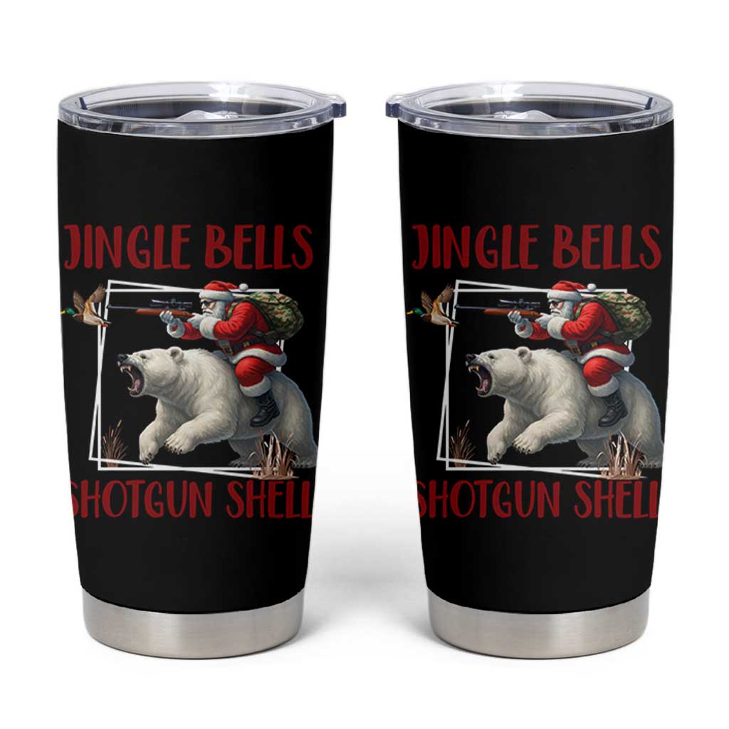 Funny Christmas Hunting Tumbler Cup Jingle Bells Shotgun Shells