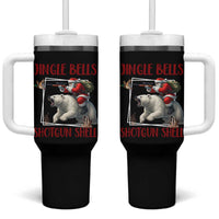 Funny Christmas Hunting Tumbler With Handle Jingle Bells Shotgun Shells