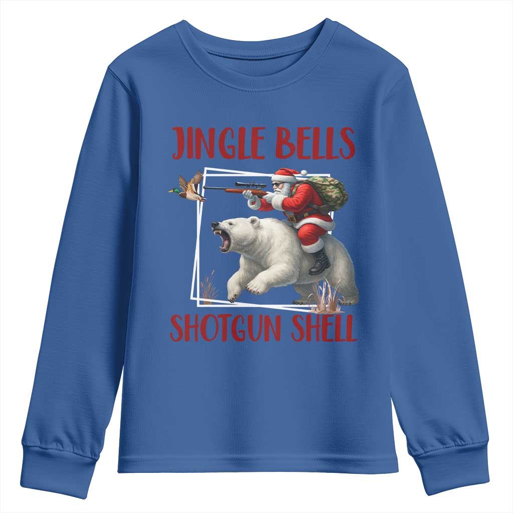 Funny Christmas Hunting Youth Sweatshirt Jingle Bells Shotgun Shells - Wonder Print Shop