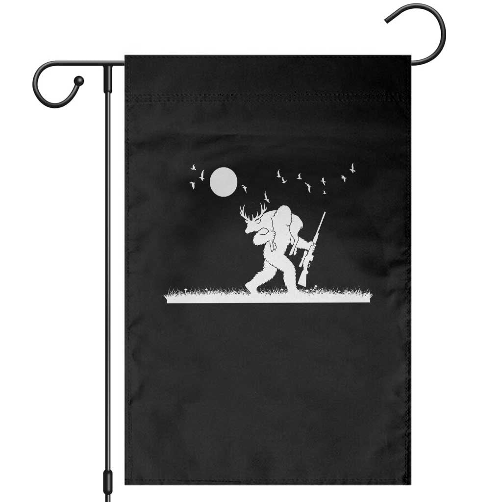 Sasquatch Hunter With Rifle Garden Flag Funny Bigfoot Outdoor Design - Wonder Print Shop