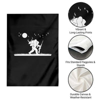 Sasquatch Hunter With Rifle Garden Flag Funny Bigfoot Outdoor Design - Wonder Print Shop