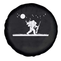 Sasquatch Hunter With Rifle Spare Tire Cover Funny Bigfoot Outdoor Design - Wonder Print Shop