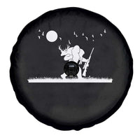 Sasquatch Hunter With Rifle Spare Tire Cover Funny Bigfoot Outdoor Design - Wonder Print Shop