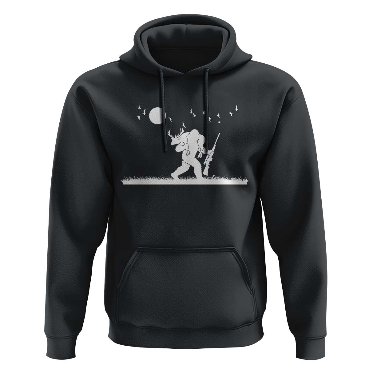 Sasquatch Hunter With Rifle Hoodie Funny Bigfoot Outdoor Design - Wonder Print Shop