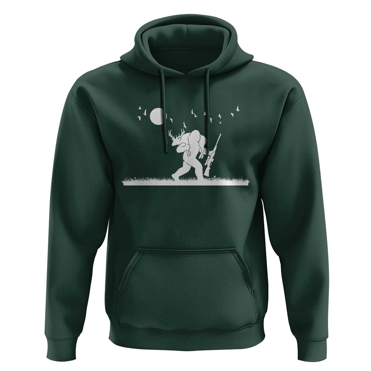 Sasquatch Hunter With Rifle Hoodie Funny Bigfoot Outdoor Design - Wonder Print Shop