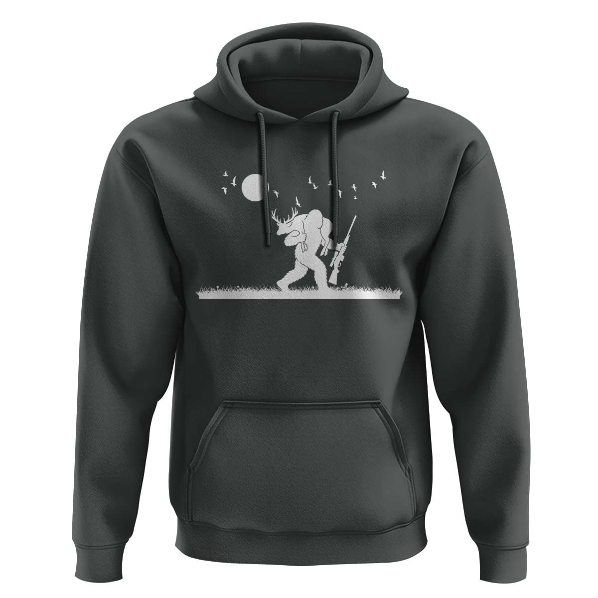 Sasquatch Hunter With Rifle Hoodie Funny Bigfoot Outdoor Design - Wonder Print Shop