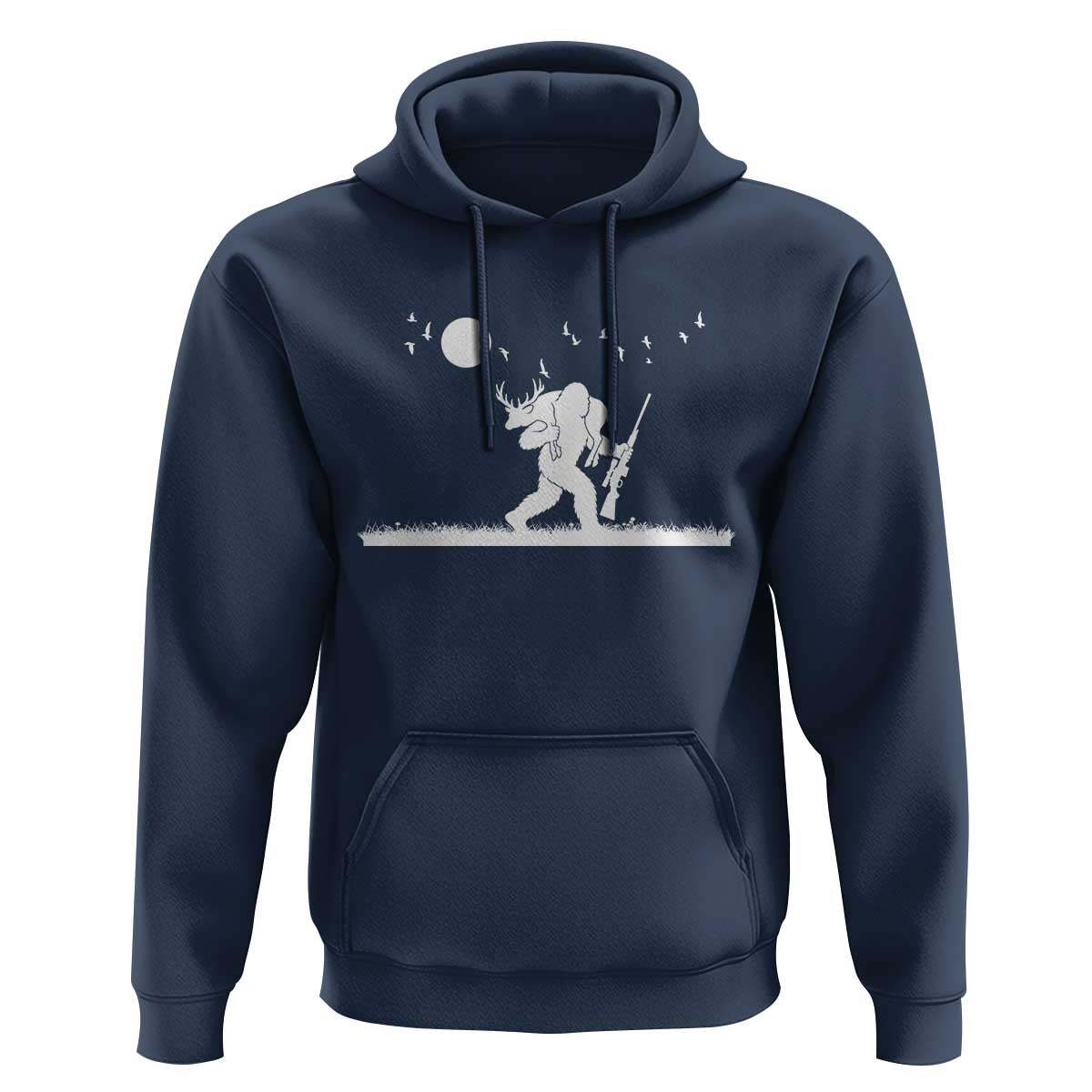 Sasquatch Hunter With Rifle Hoodie Funny Bigfoot Outdoor Design - Wonder Print Shop
