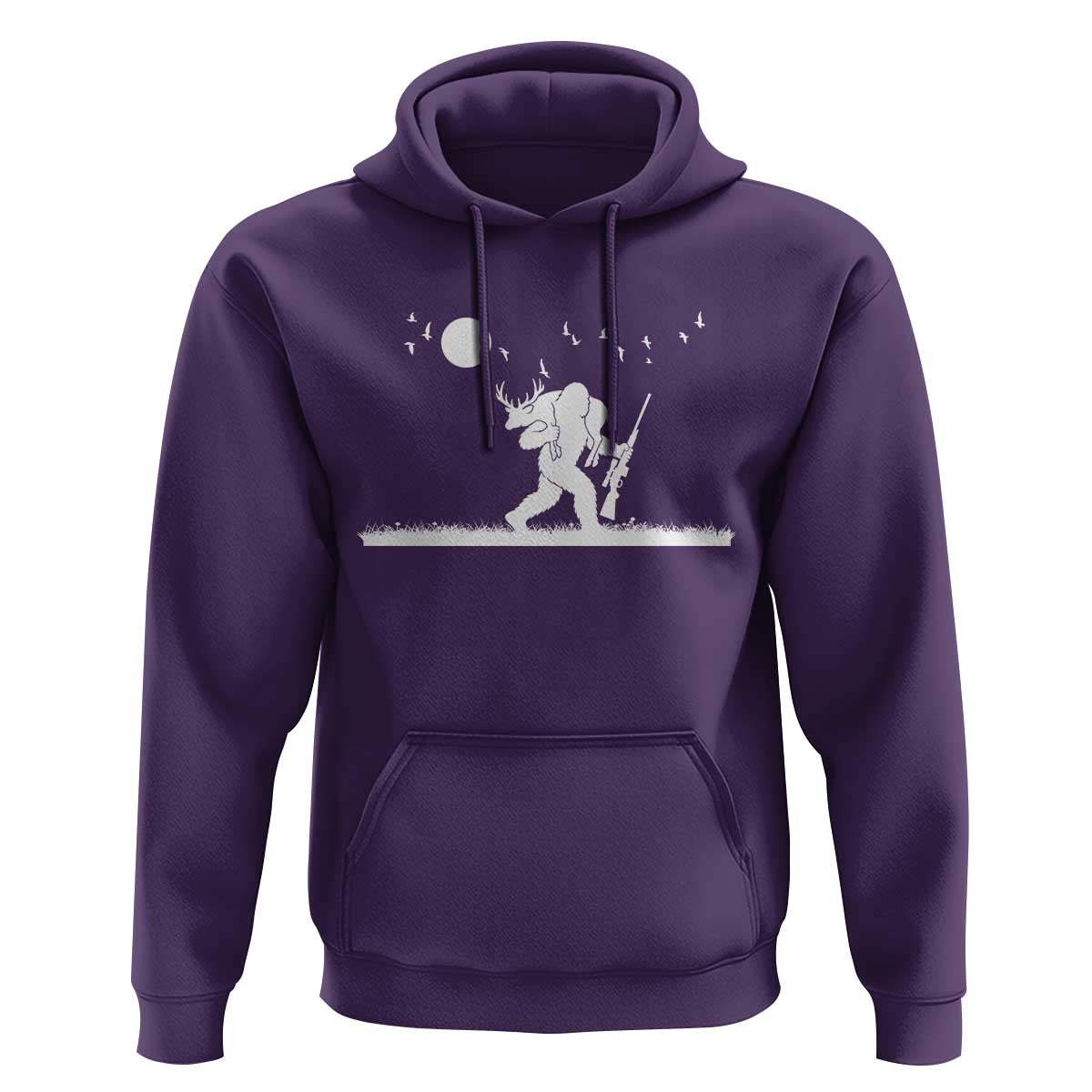 Sasquatch Hunter With Rifle Hoodie Funny Bigfoot Outdoor Design - Wonder Print Shop
