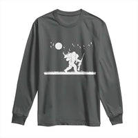 Sasquatch Hunter With Rifle Long Sleeve Shirt Funny Bigfoot Outdoor Design - Wonder Print Shop