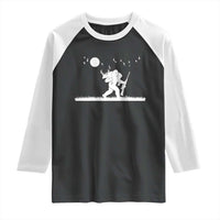 Sasquatch Hunter With Rifle Raglan Shirt Funny Bigfoot Outdoor Design - Wonder Print Shop