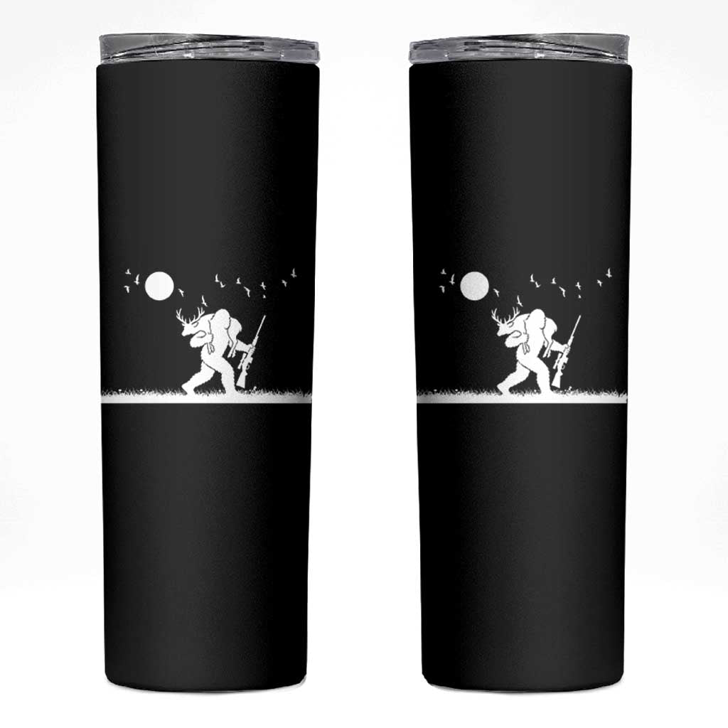 Sasquatch Hunter With Rifle Skinny Tumbler Funny Bigfoot Outdoor Design