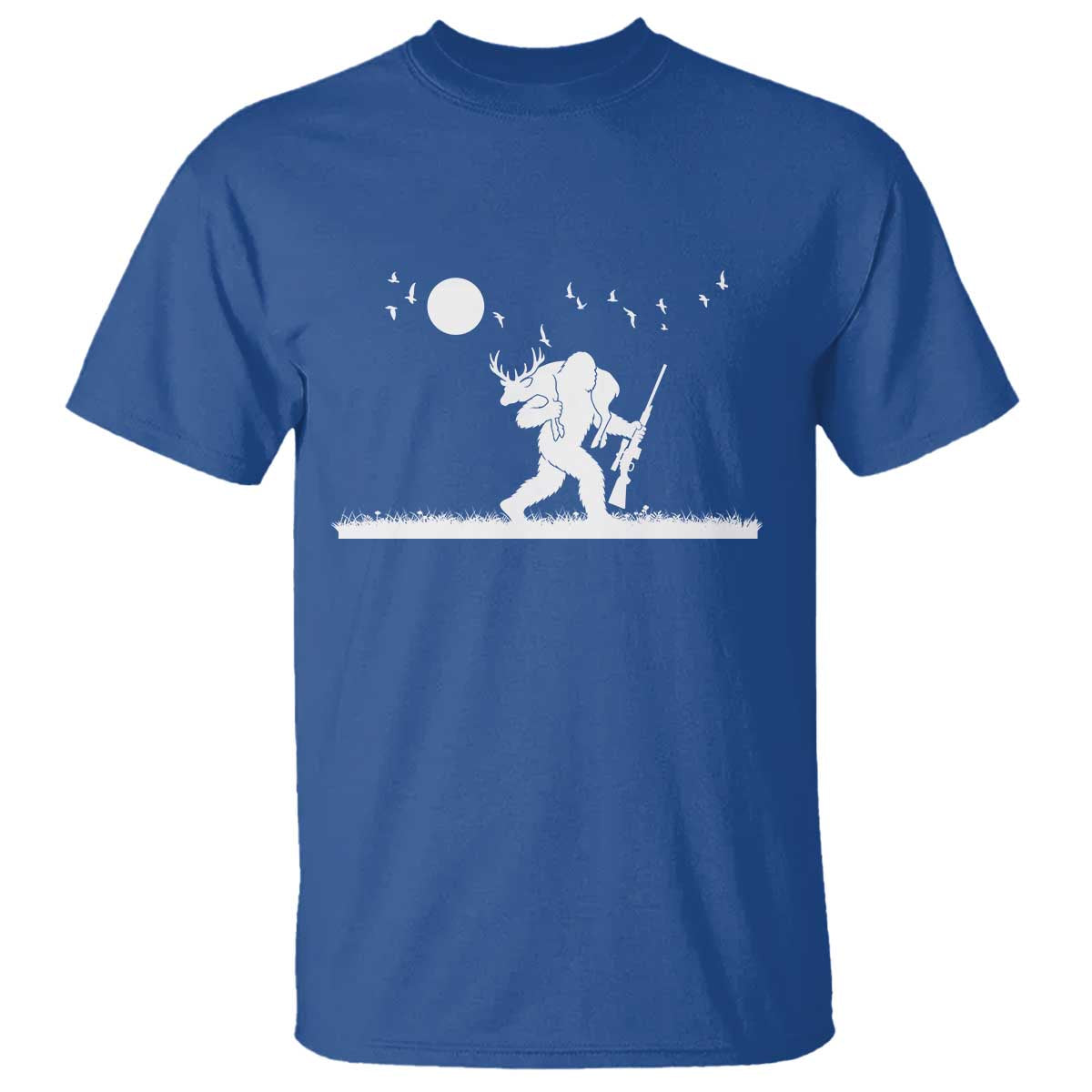 Sasquatch Hunter With Rifle T Shirt Funny Bigfoot Outdoor Design - Wonder Print Shop