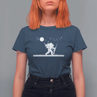 Sasquatch Hunter With Rifle T Shirt For Women Funny Bigfoot Outdoor Design - Wonder Print Shop