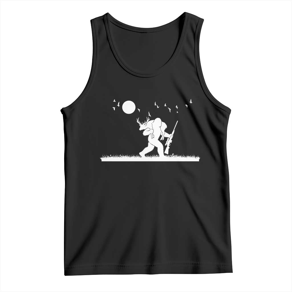 Sasquatch Hunter With Rifle Tank Top Funny Bigfoot Outdoor Design - Wonder Print Shop