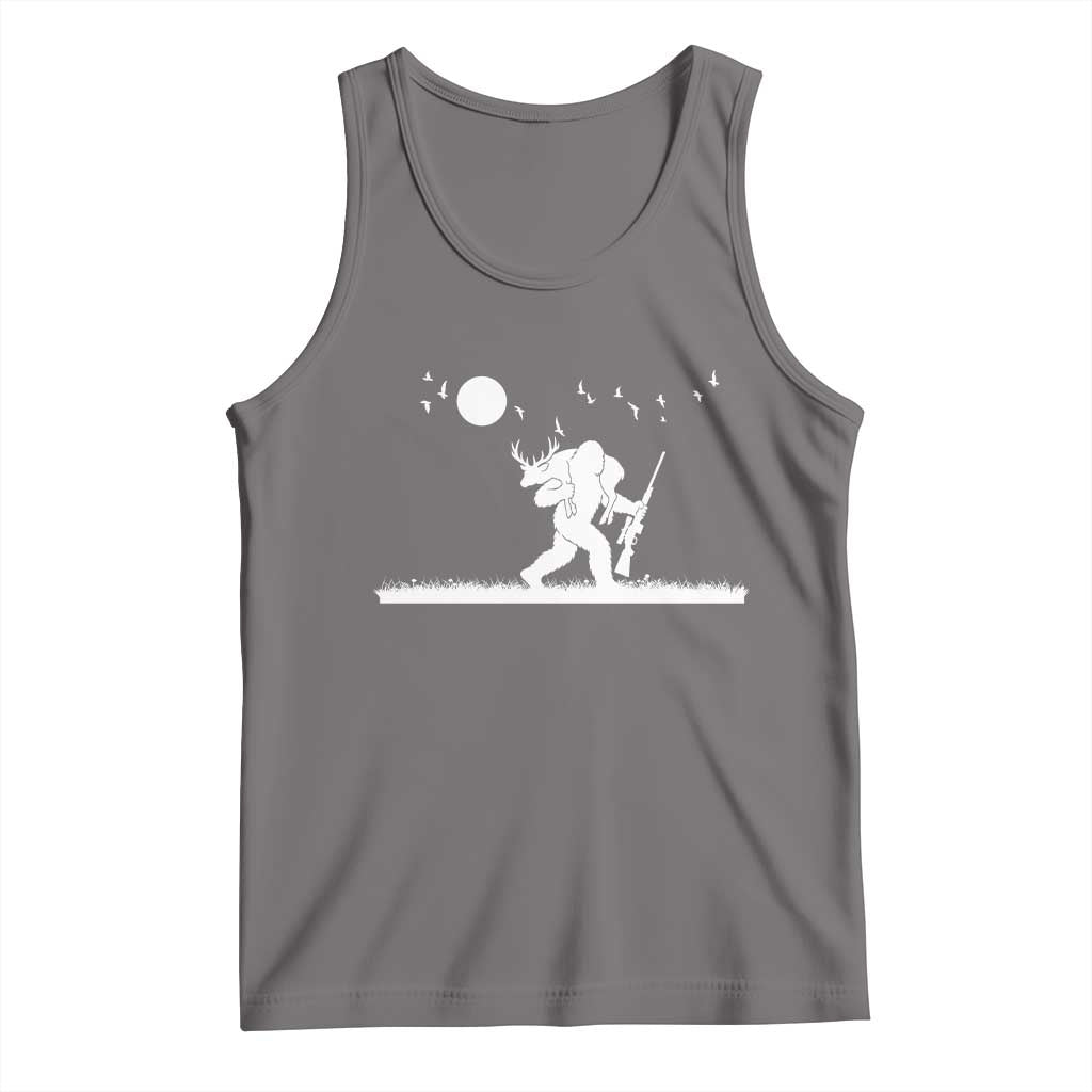 Sasquatch Hunter With Rifle Tank Top Funny Bigfoot Outdoor Design - Wonder Print Shop