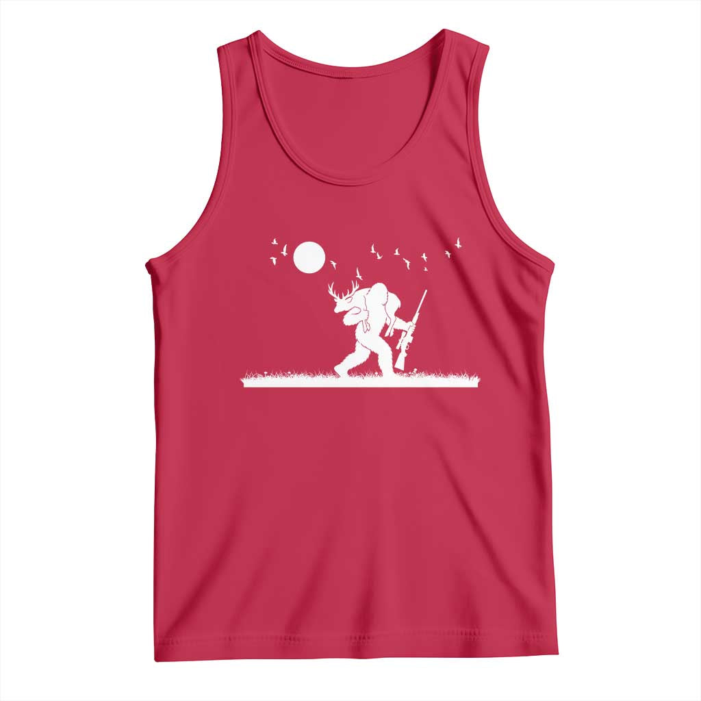 Sasquatch Hunter With Rifle Tank Top Funny Bigfoot Outdoor Design - Wonder Print Shop