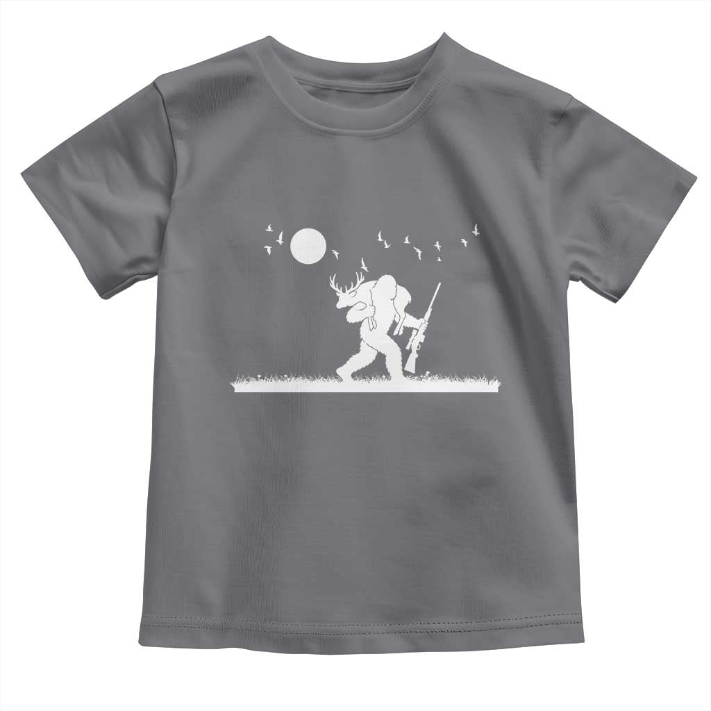 Sasquatch Hunter With Rifle Toddler T Shirt Funny Bigfoot Outdoor Design - Wonder Print Shop