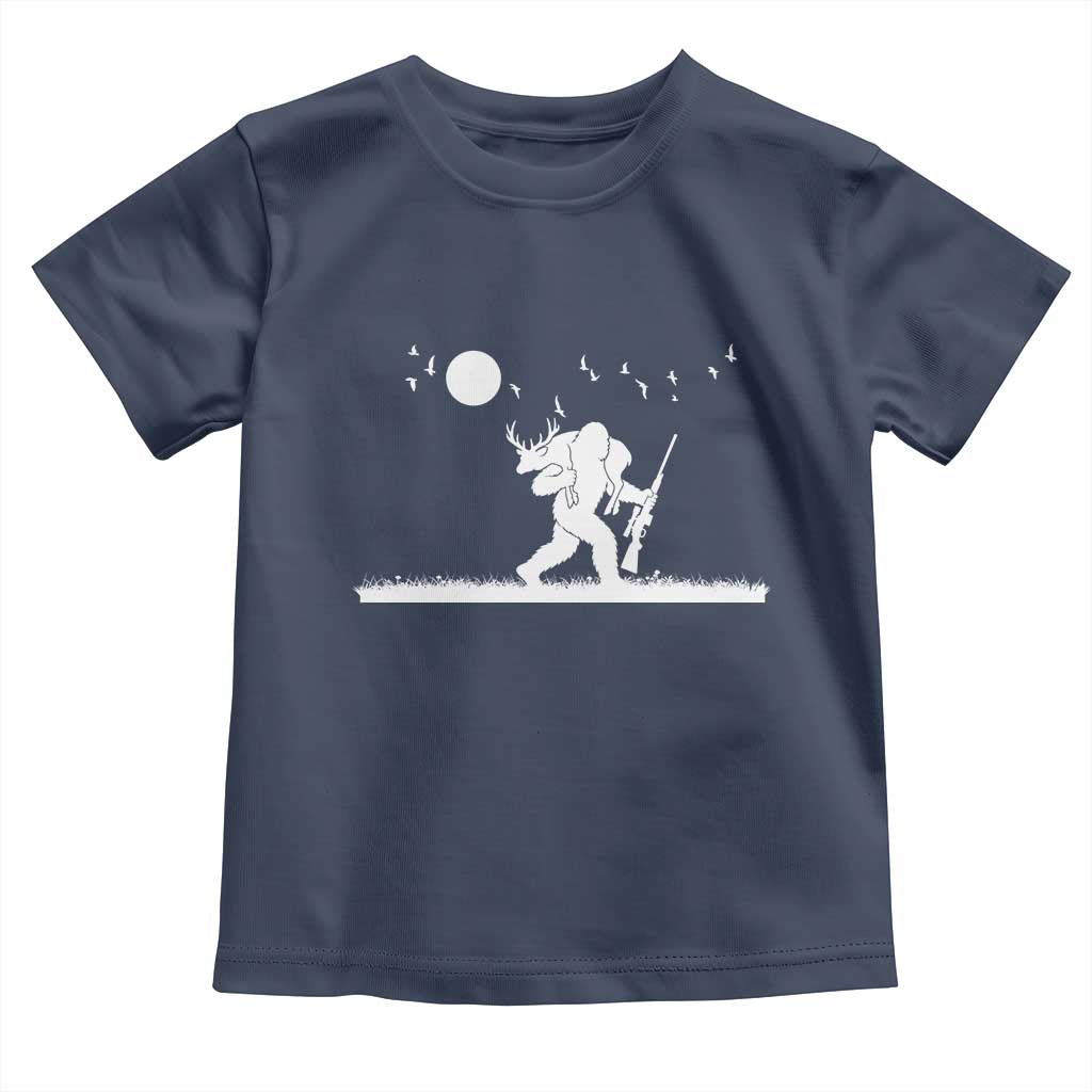 Sasquatch Hunter With Rifle Toddler T Shirt Funny Bigfoot Outdoor Design - Wonder Print Shop