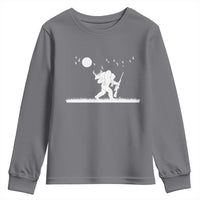Sasquatch Hunter With Rifle Youth Sweatshirt Funny Bigfoot Outdoor Design - Wonder Print Shop