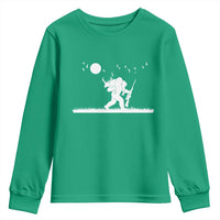 Sasquatch Hunter With Rifle Youth Sweatshirt Funny Bigfoot Outdoor Design - Wonder Print Shop