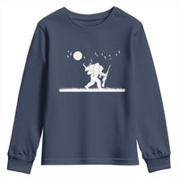 Sasquatch Hunter With Rifle Youth Sweatshirt Funny Bigfoot Outdoor Design - Wonder Print Shop