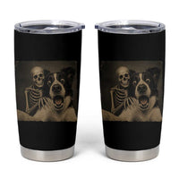 Funny Skeleton Selfie With Border Collie Tumbler Cup Halloween Spooky Dog Lover Gift