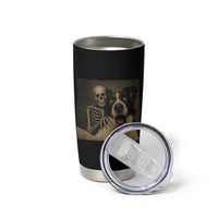 Funny Skeleton Selfie With Border Collie Tumbler Cup Halloween Spooky Dog Lover Gift