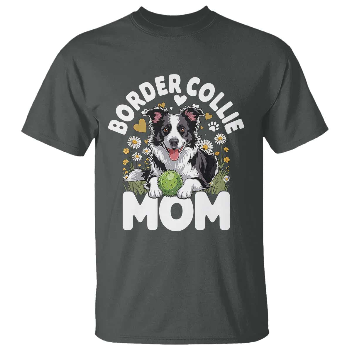 Cute Border Collie Mom T Shirt Flower Floral Dog Lover Gift