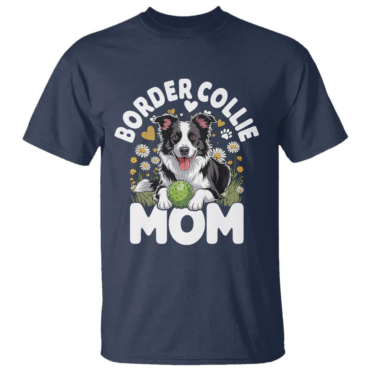 Cute Border Collie Mom T Shirt Flower Floral Dog Lover Gift