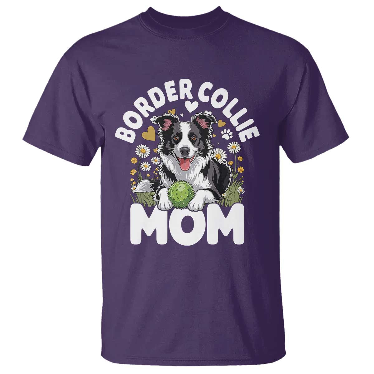 Cute Border Collie Mom T Shirt Flower Floral Dog Lover Gift