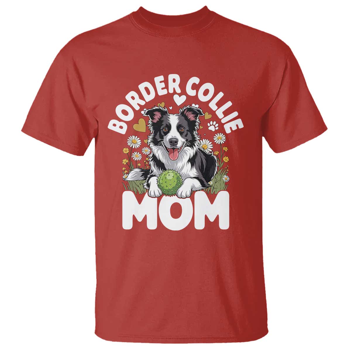 Cute Border Collie Mom T Shirt Flower Floral Dog Lover Gift