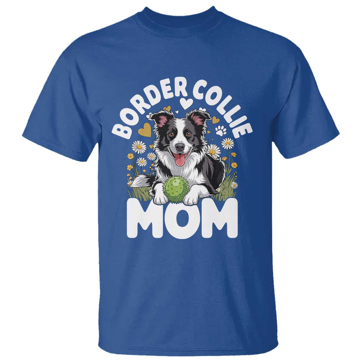 Cute Border Collie Mom T Shirt Flower Floral Dog Lover Gift