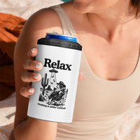 Funny Border Collie UFO Sheep Farmer 4 in 1 Can Cooler Tumbler Relax Nothing Is Under Control Alien Dog Lover Gift