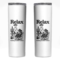 Funny Border Collie UFO Sheep Farmer Skinny Tumbler Relax Nothing Is Under Control Alien Dog Lover Gift