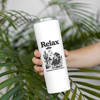 Funny Border Collie UFO Sheep Farmer Skinny Tumbler Relax Nothing Is Under Control Alien Dog Lover Gift