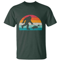 Funny Bigfoot Walking Border Collie Dog T Shirt Vintage Dog Lover Gift