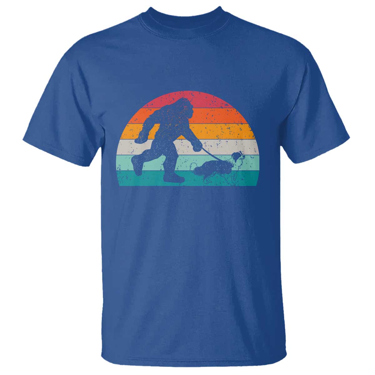 Funny Bigfoot Walking Border Collie Dog T Shirt Vintage Dog Lover Gift