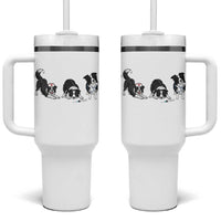 Funny Border Collie Nurse Vet Tech Tumbler With Handle Dog Lover Medical Worker Gift