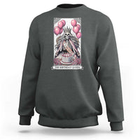 Funny 40th Birthday Queen Tarot Card Sweatshirt Gothic Skeleton Dark Humor Gift