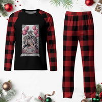 Funny 30th Birthday Queen Tarot Card Plaid Pajama Set Gothic Skeleton Dark Humor Gift