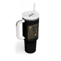 Funny Skeleton Selfie With Great Dane Tumbler With Handle Halloween Spooky Dog Lover Gift