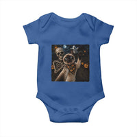Funny Skeleton Selfie Siamese Cat Baby Onesie Halloween Spooky Cat Lover Gift
