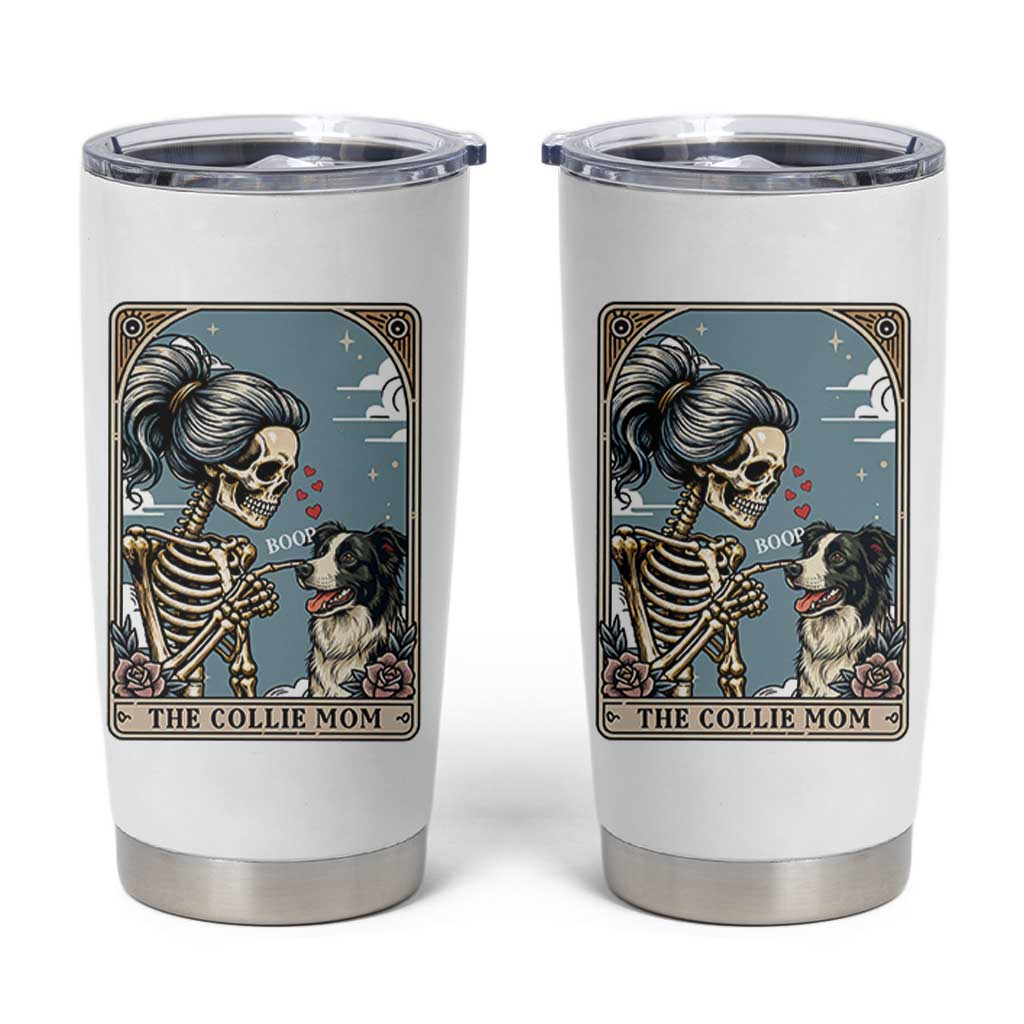 Border Collie Mom Skeleton Tarot Card Tumbler Cup Boop Sheepdog Dog Lover Gift