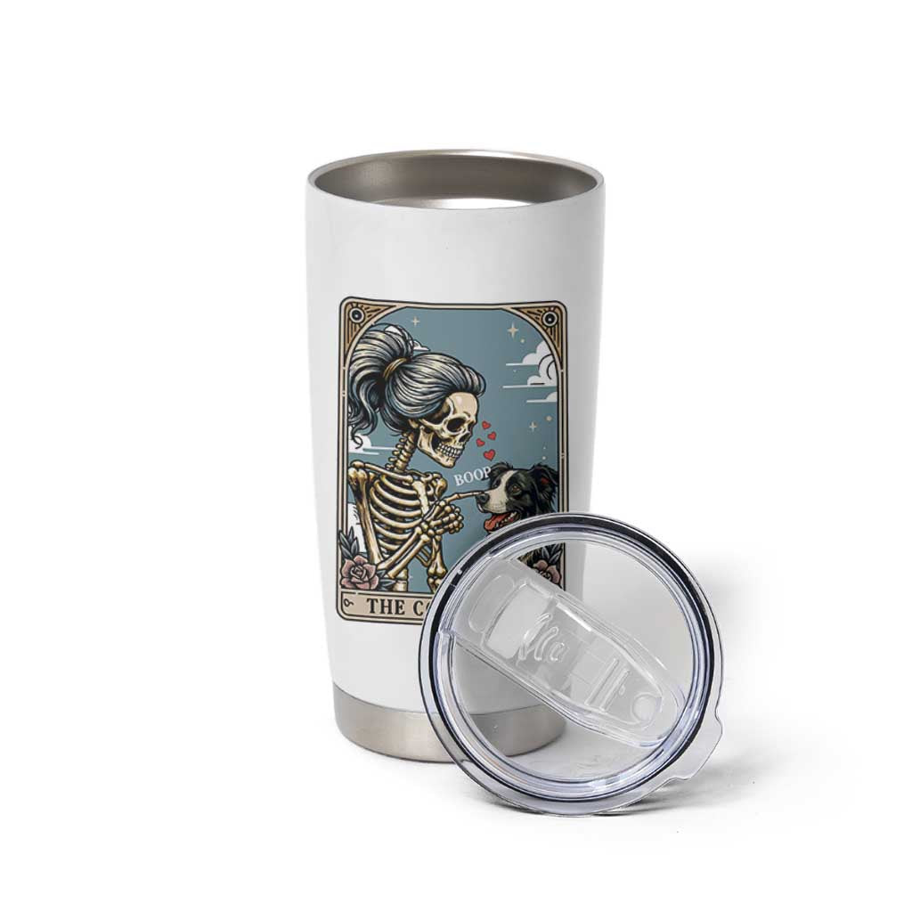 Border Collie Mom Skeleton Tarot Card Tumbler Cup Boop Sheepdog Dog Lover Gift