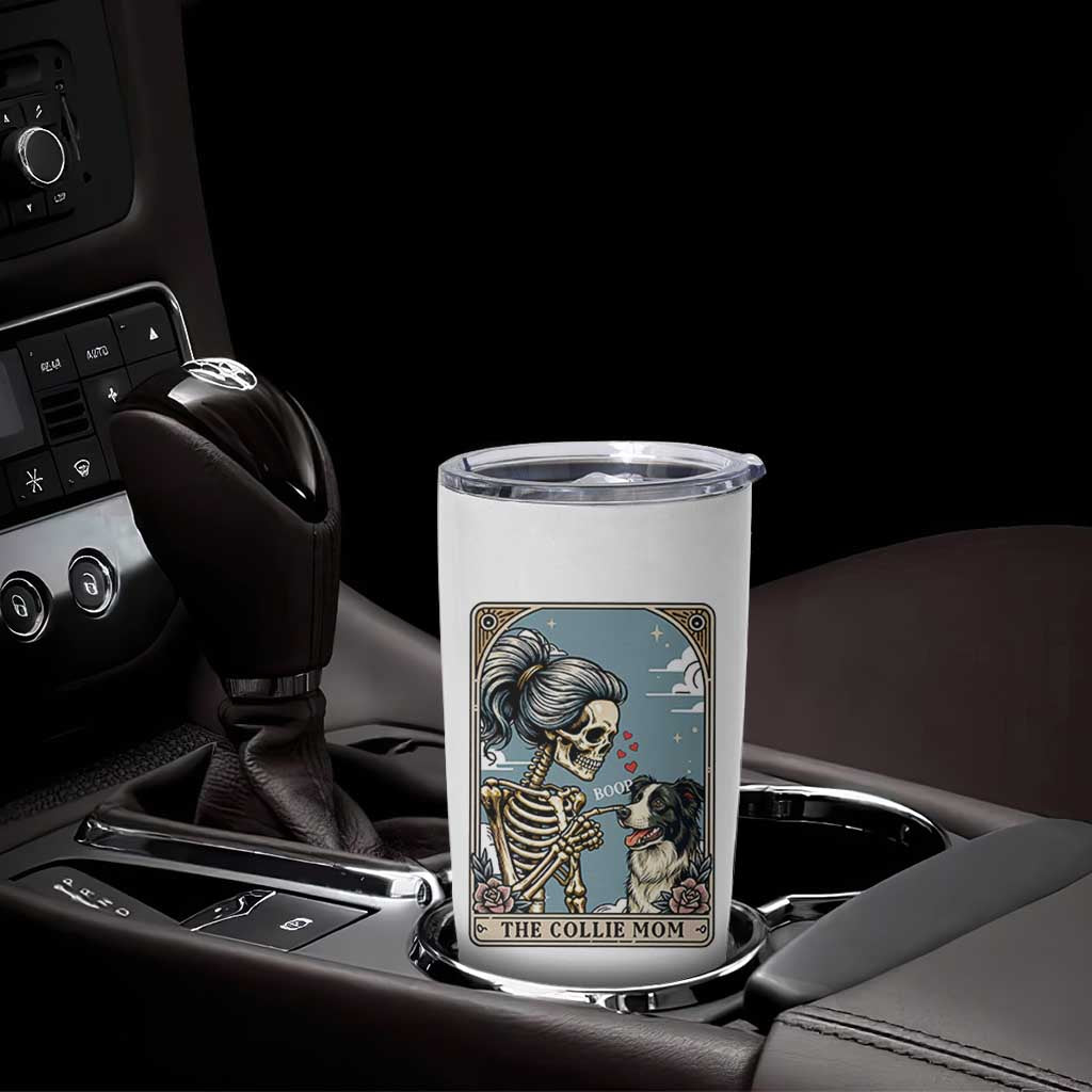 Border Collie Mom Skeleton Tarot Card Tumbler Cup Boop Sheepdog Dog Lover Gift