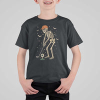 Halloween Skeleton Golfer T Shirt For Kid Funny Golf Lover Gift - Wonder Print Shop