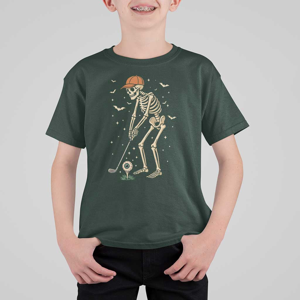 Halloween Skeleton Golfer T Shirt For Kid Funny Golf Lover Gift - Wonder Print Shop
