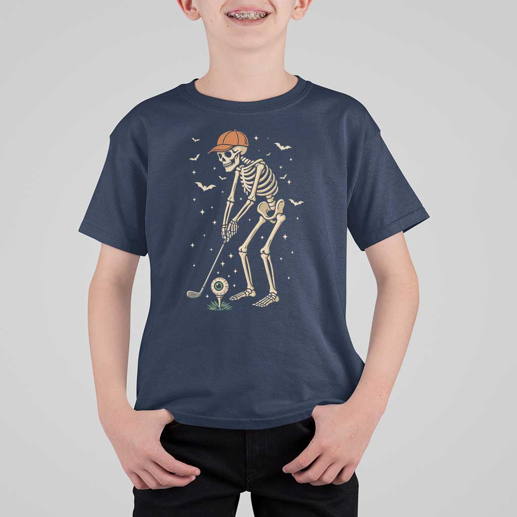 Halloween Skeleton Golfer T Shirt For Kid Funny Golf Lover Gift - Wonder Print Shop