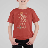 Halloween Skeleton Golfer T Shirt For Kid Funny Golf Lover Gift - Wonder Print Shop